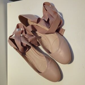 Topshop Nude Ballet Flat Shoes